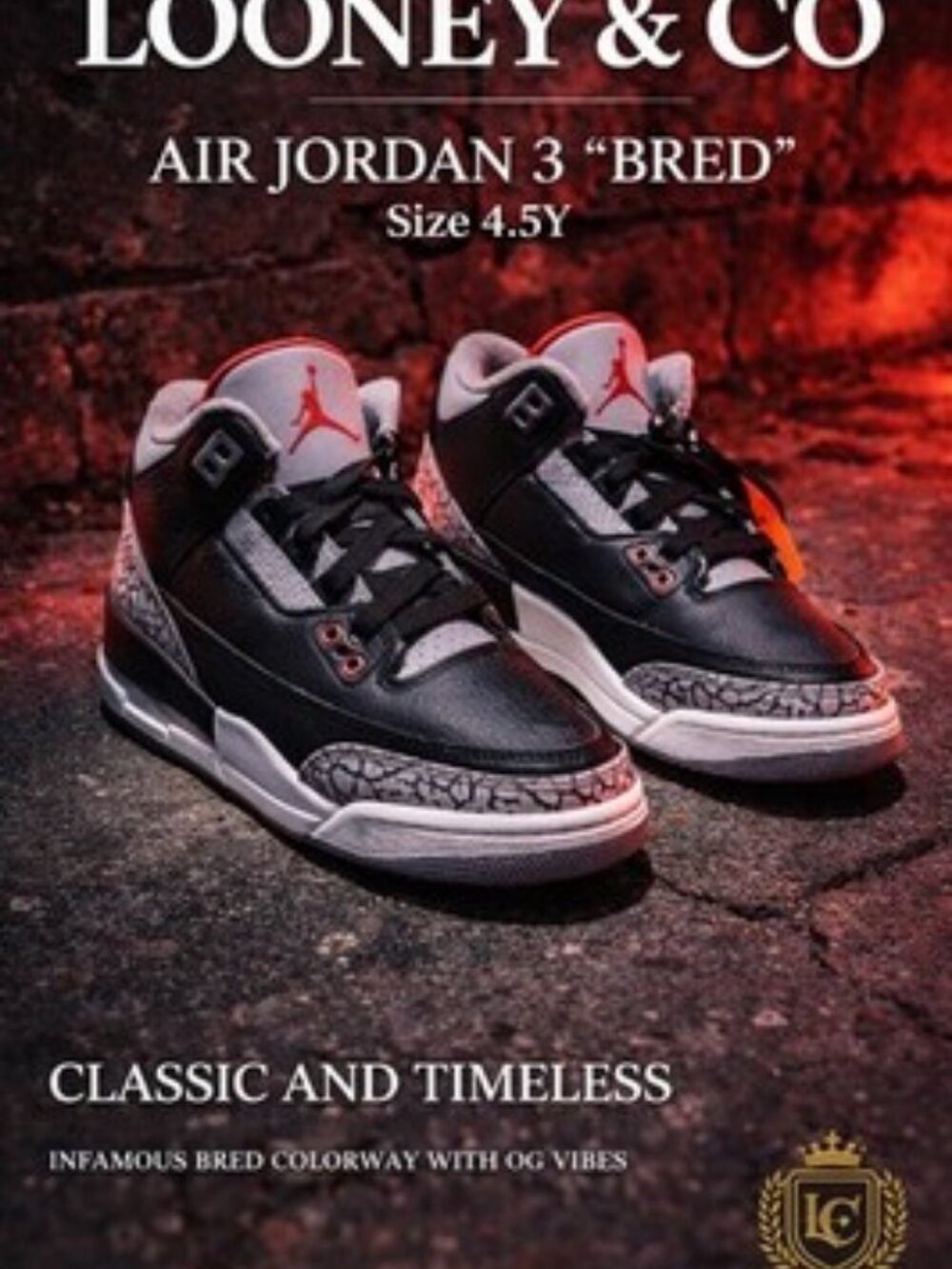 Nike Air Jordan 3 Retro OG Black Cement 2018 854261-001 GS Youth 4.5Y